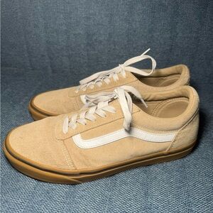 Vans Tan and White Canvas Sneakers Classic Style
